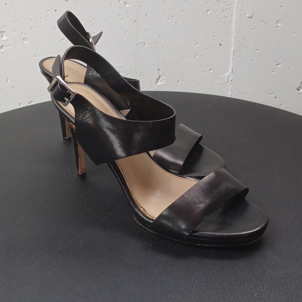 Michael Kors Leather Black Open Toe High Heels Size 8